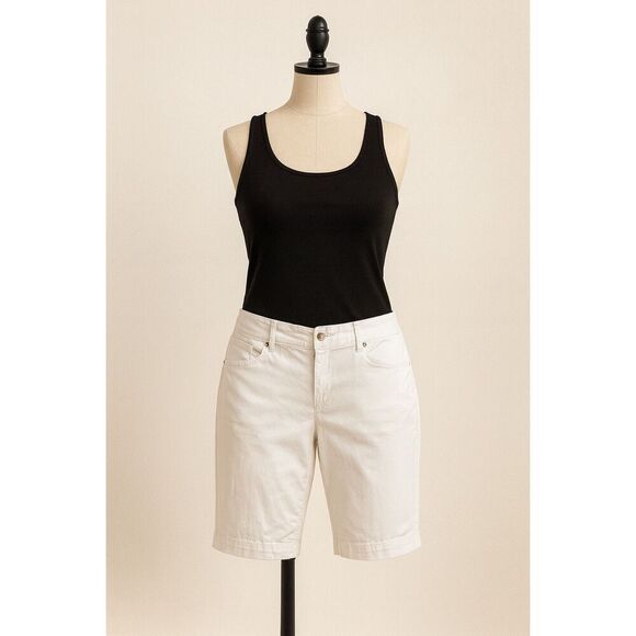 Bandolino Pants - Bandolino Ivette White Bermuda Shorts Size 12